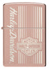 Front view of Zippo Harley-Davidson® High Polish Rose Gold Windproof Lighter.