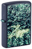 Front shot of Zippo Design Navy Matte Windproof Lighter standing at a 3/4 angle.