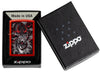 Zippo Dragon Tiger Design Metallic Red Windproof Lighter in its packaging.
