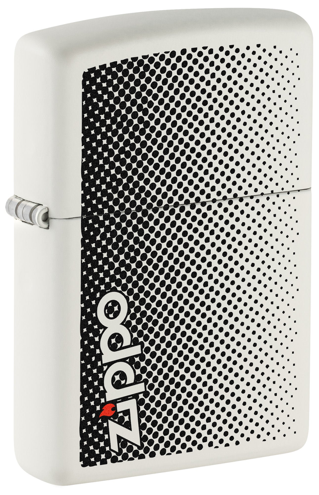 Front shot of Static Zippo Design Windproof Lighter standing at a 3/4 angle.