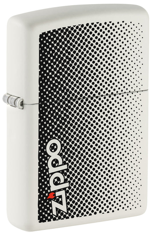 Front shot of Static Zippo Design Windproof Lighter standing at a 3/4 angle.