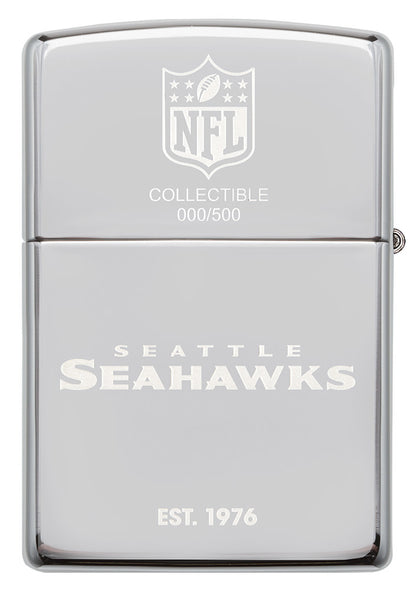 Back of NFL Seattle Seahawks Deep Carve Collectible Windproof Lighter