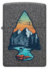 Front view of Zippo Mountain Design Iron Stone Windproof Lighter.