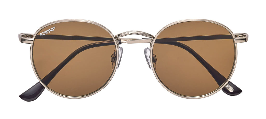 Front shot of Zippo Brown Classic Sunglasses OB130.