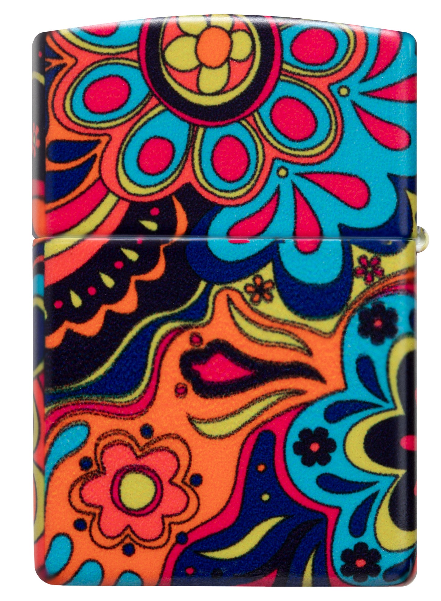 Back view of Zippo Flower Power Design 540 Matte Windproof Lighter.