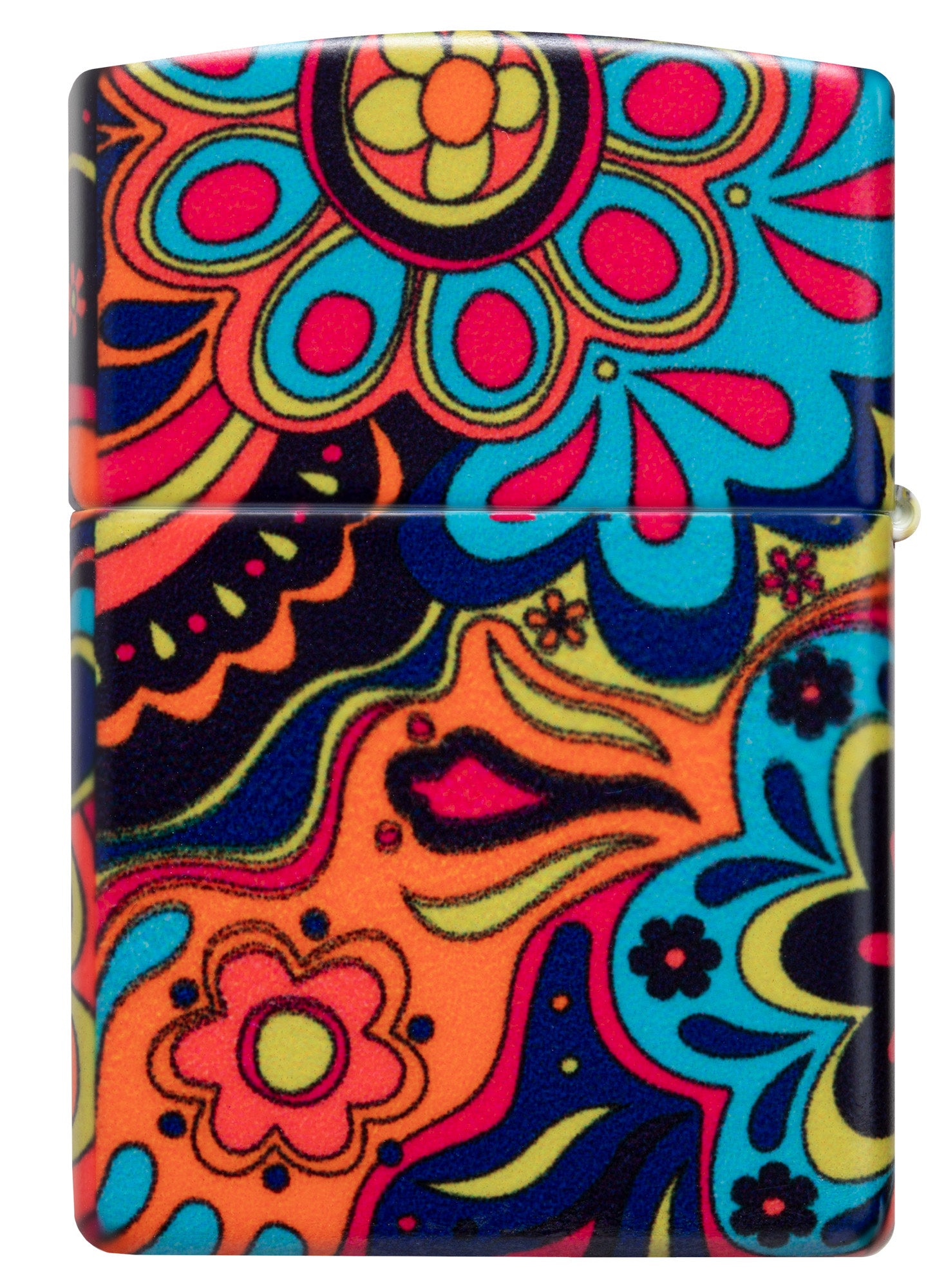 Back view of Zippo Flower Power Design 540 Matte Windproof Lighter.