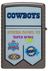 Back view of Zippo NFL Dallas Cowboys Super Bowl Commemorative Armor Black Ice Windproof Lighter.