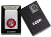 Zippo United States Marines Emblem Satin Chrome Windproof Lighter in its packaging.