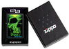 Zippo Santa Cruz Skull Design Black Matte Windproof Lighter in its packaging.