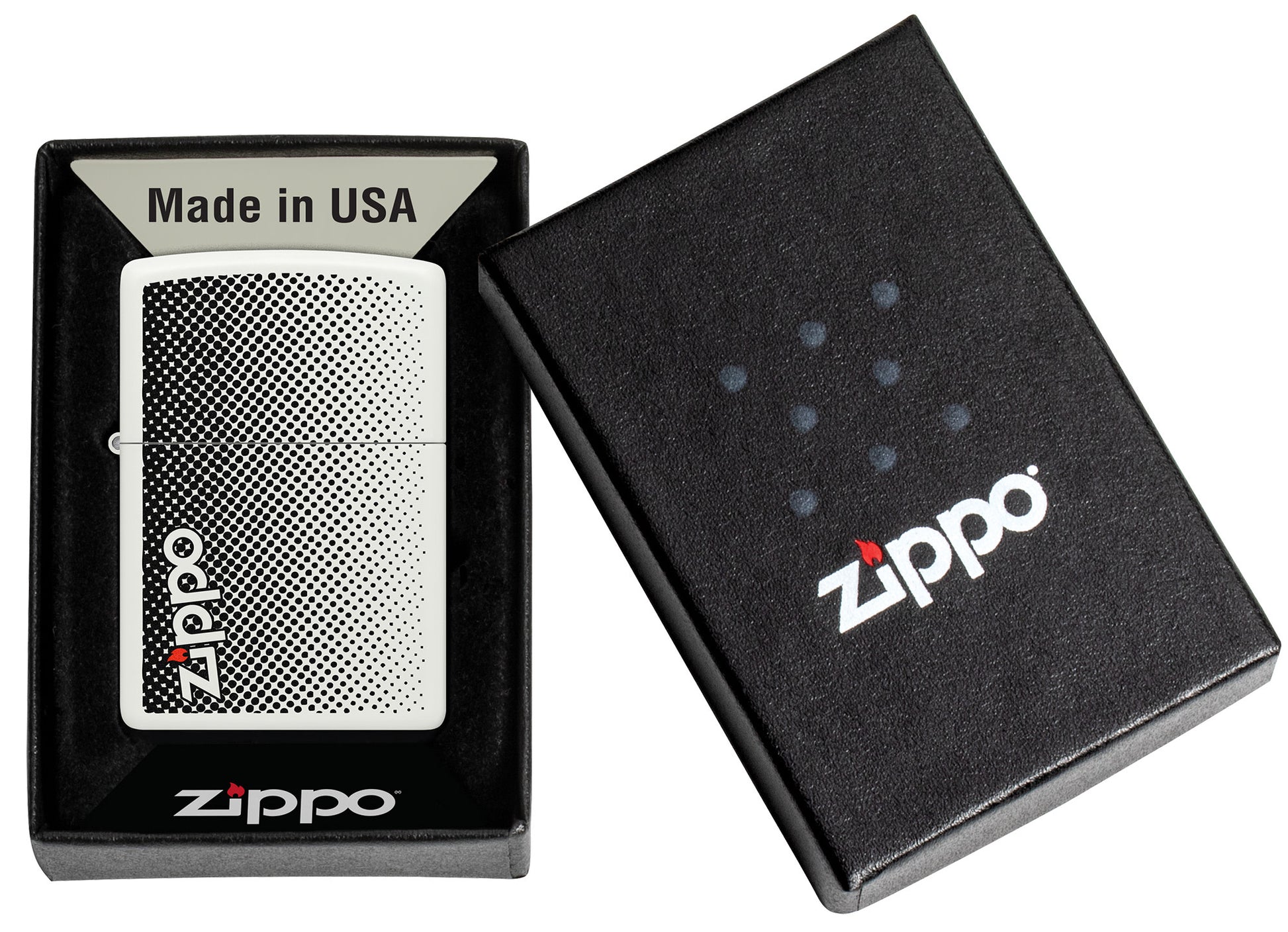 Static Zippo Design Windproof Lighter in its packaging.