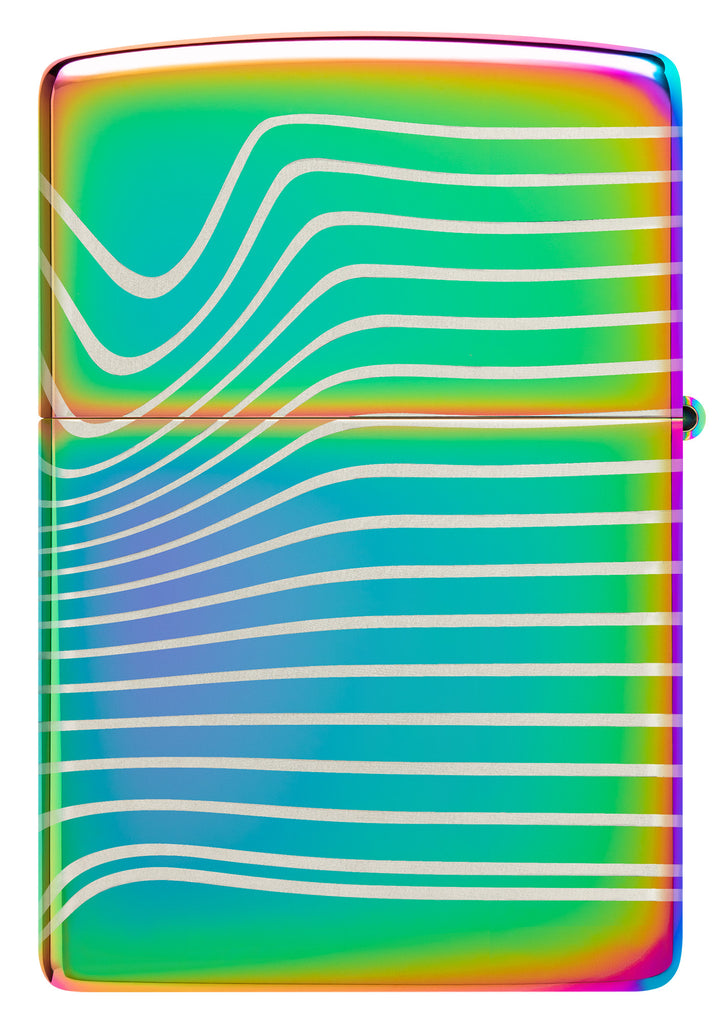 Back shot of Zippo Wavy Pattern Design Multi Color Windproof Lighter.