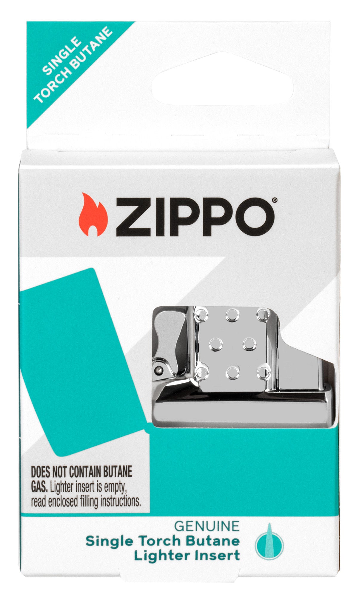 Single Torch Butane Lighter Insert in packaging