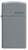 Front shot of Slim® Flat Grey Zippo Logo Windproof Lighter.