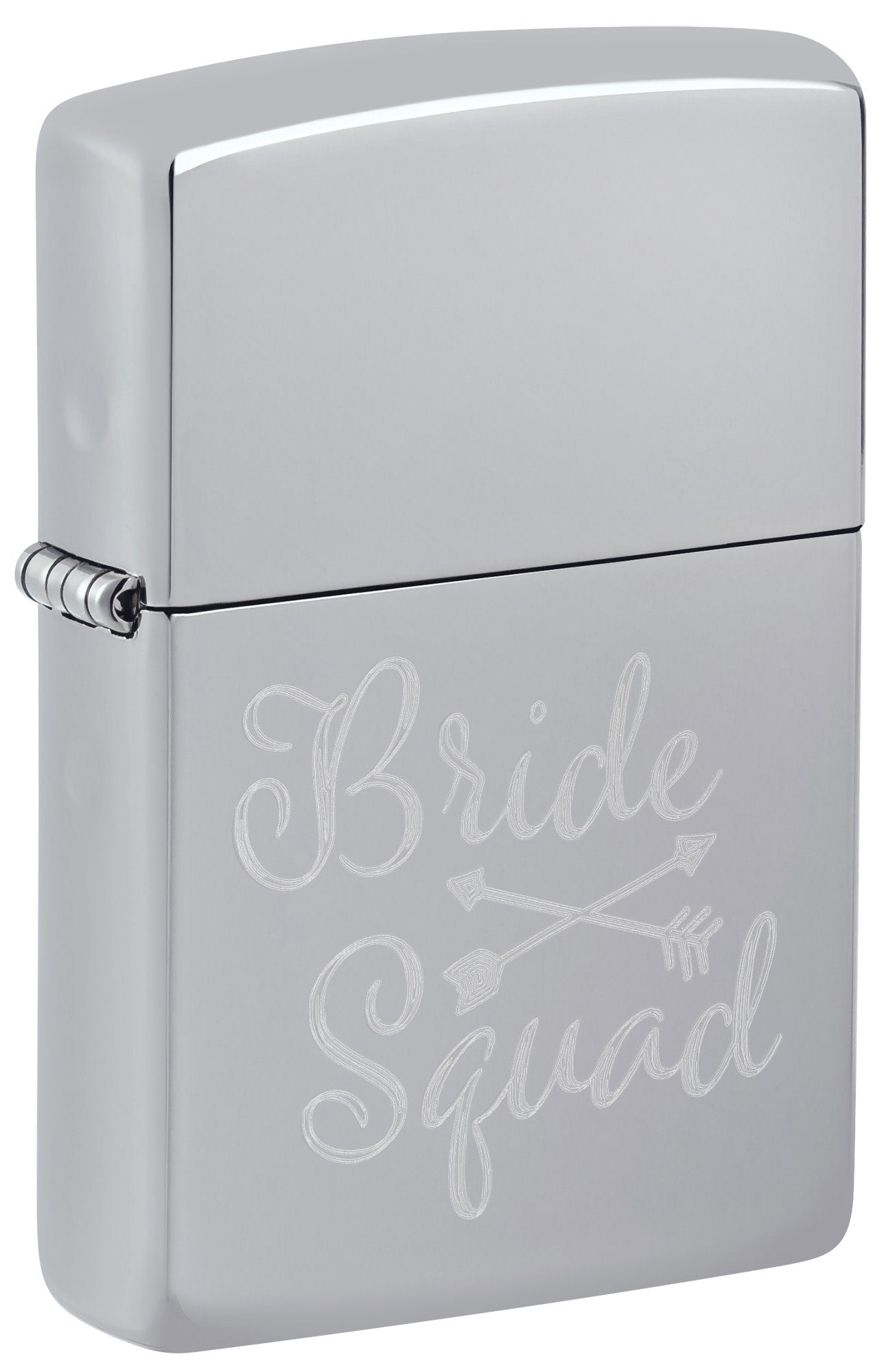 Front view of Bridesquad Design Windproof Lighter standing at a 3/4 angle