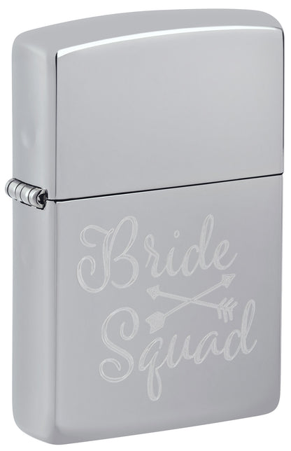 Front view of Bridesquad Design Windproof Lighter standing at a 3/4 angle