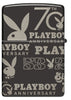 Back shot of Zippo Playboy 70th Anniversary High Polish Black Windproof Lighter.