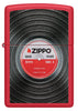 Front shot of Zippo Vinyl Record Texture Print Red Matte Windproof Lighter.