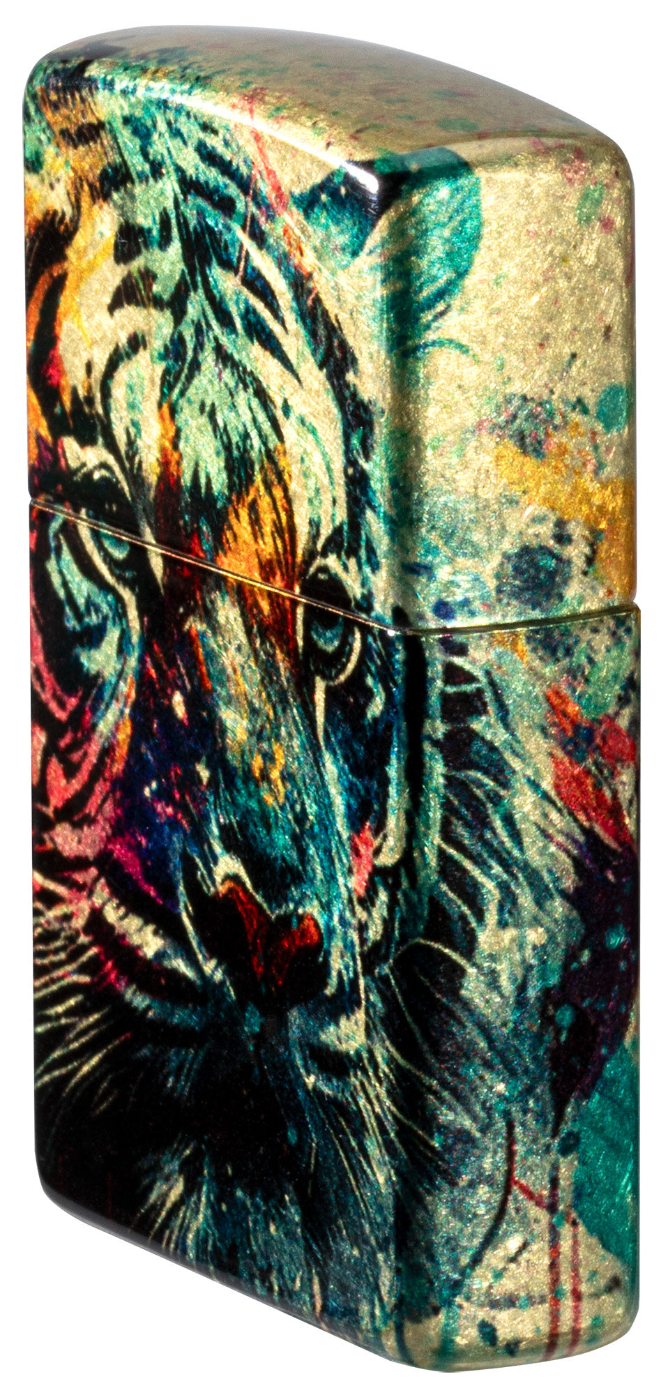Zippo Painted Tiger Design 540 Tumbled Brass Windproof