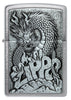 Front view of Zippo Design Brushed Chrome Windproof Lighter.