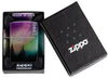 Zippo Colorful Sky Design 540 Tumbled Chrome Windproof Lighter in its packaging.