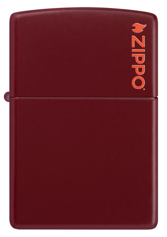 Front view of Zippo Classic Merlot Logo Windproof Lighter.