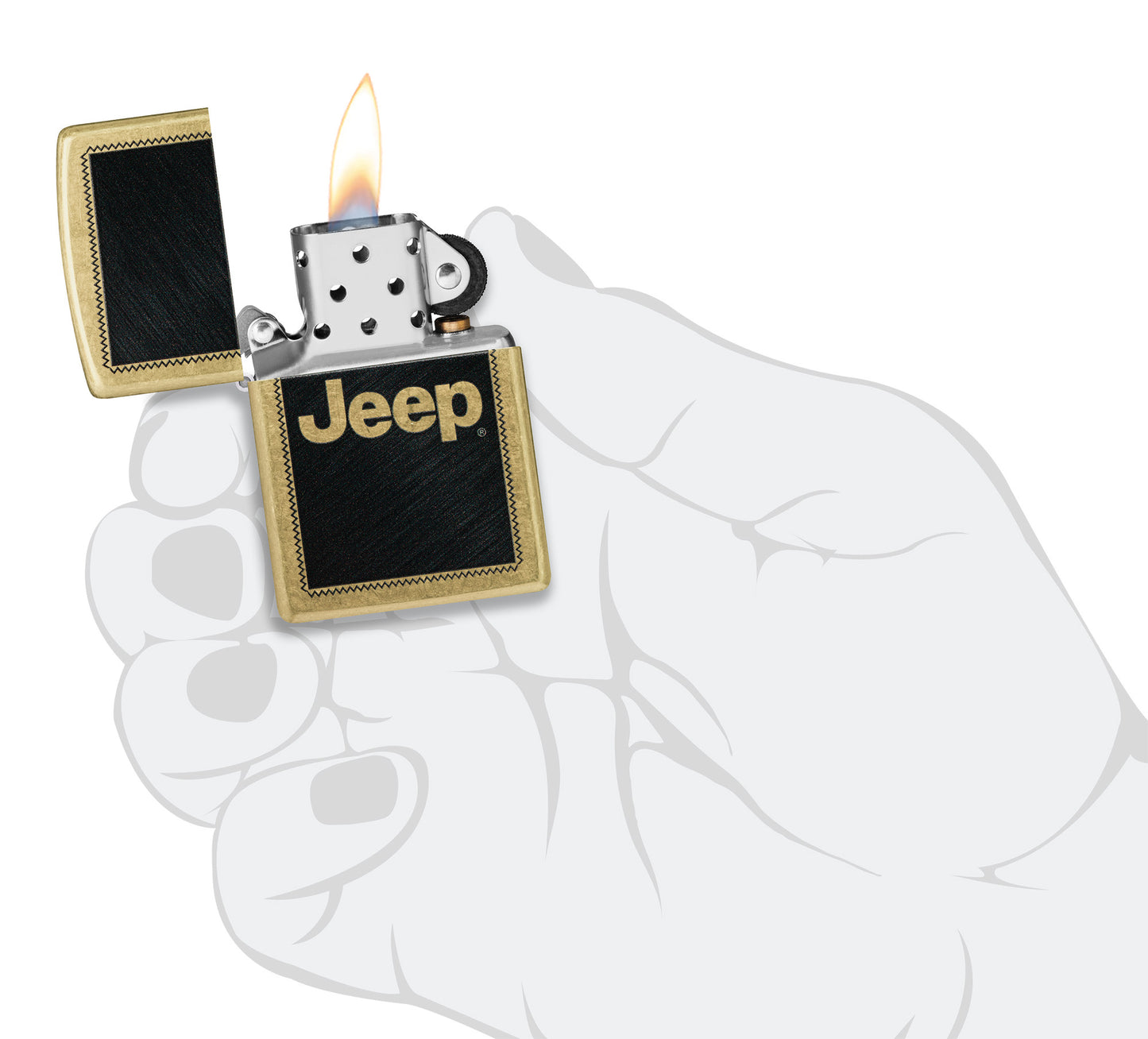 Zippo Jeep Stamp Design Regular Street Brass Windproof Lighter 