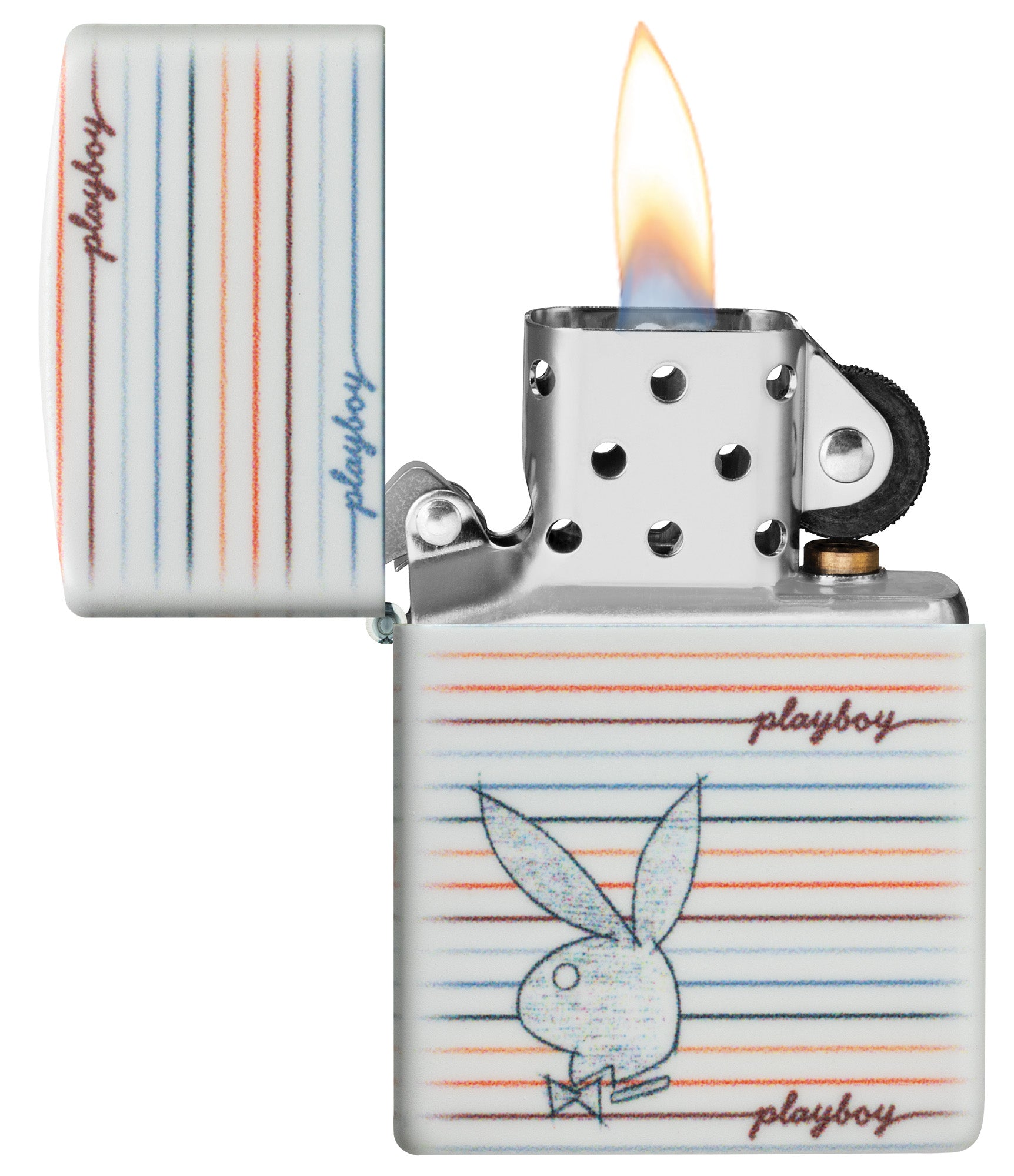 Zippo Playboy Rabbit Silhouette Line Design White 540 Matte