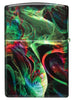 Back shot of Zippo Psychedelic Swirl Design Glow in the Dark Green Matte Windproof Lighter.