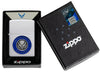 Zippo United States Air Force™ Emblem Satin Chrome Windproof Lighter in its packaging.