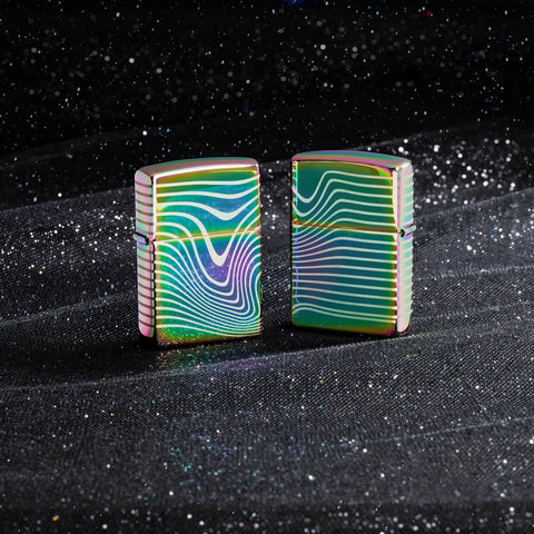 Lifestyle image of Zippo Wavy Pattern Design Multi Color Windproof Lighter.