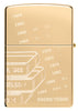 Back view of Zippo 2023 Founder's Day Collectible Armor High Polish Brass Windproof Lighter.