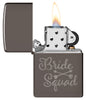 Bridesquad Design Windproof Lighter with its lid open and lit