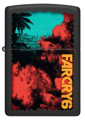 Front view of Zippo Far Cry Design Black Matte Windproof Lighter.