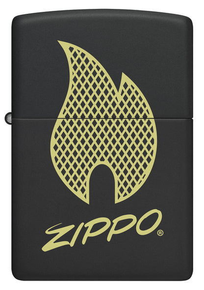 Front shot of Zippo Script Logo Design Windproof Lighter.