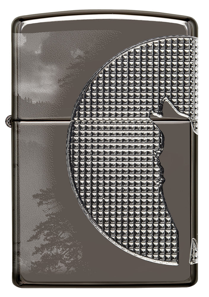 Front shot of Wolf Design Armor® Black Ice® Windproof Lighter