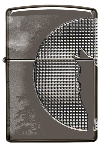 Front shot of Wolf Design Armor® Black Ice® Windproof Lighter