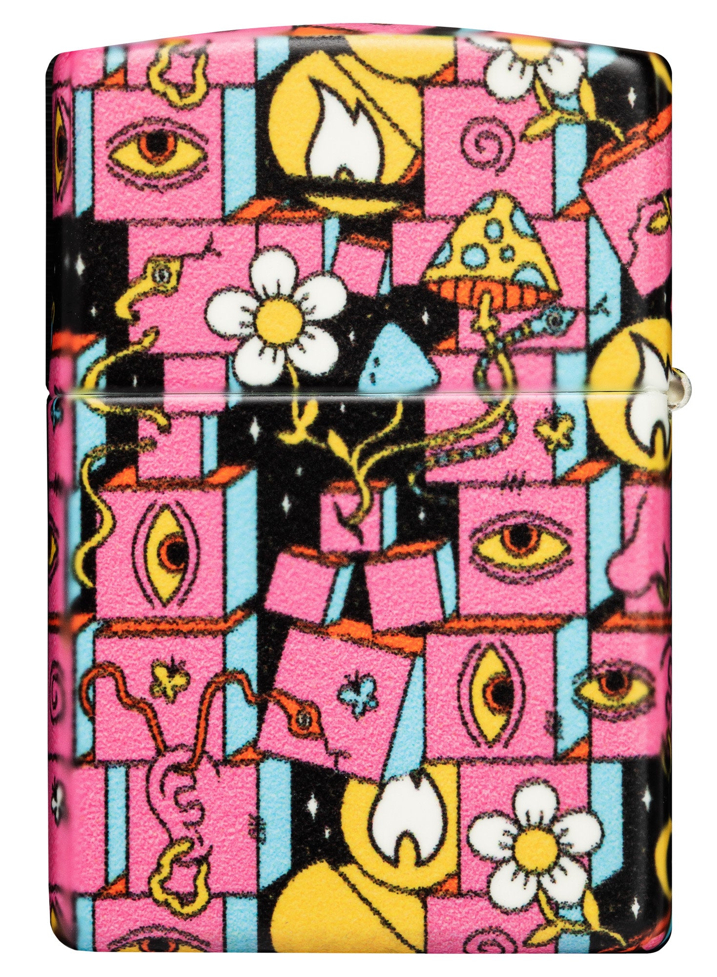 Back view of Zippo Abstract Design Glow in the Dark Green Windproof Lighter.