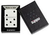 Zippo Domino Design White Matte Windproof Lighter in its packaging.