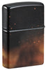 Back view of Zippo Dragon Design Glow in the Dark Green Matte Windproof Lighter standing at a 3/4 angle.