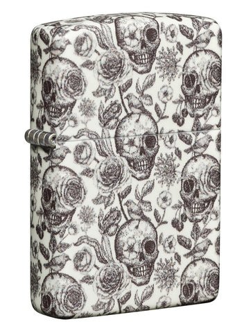 Front shot of Skeleton Design Glow-In-The-Dark 540 Color Windproof Lighter standing at a 3/4 angle