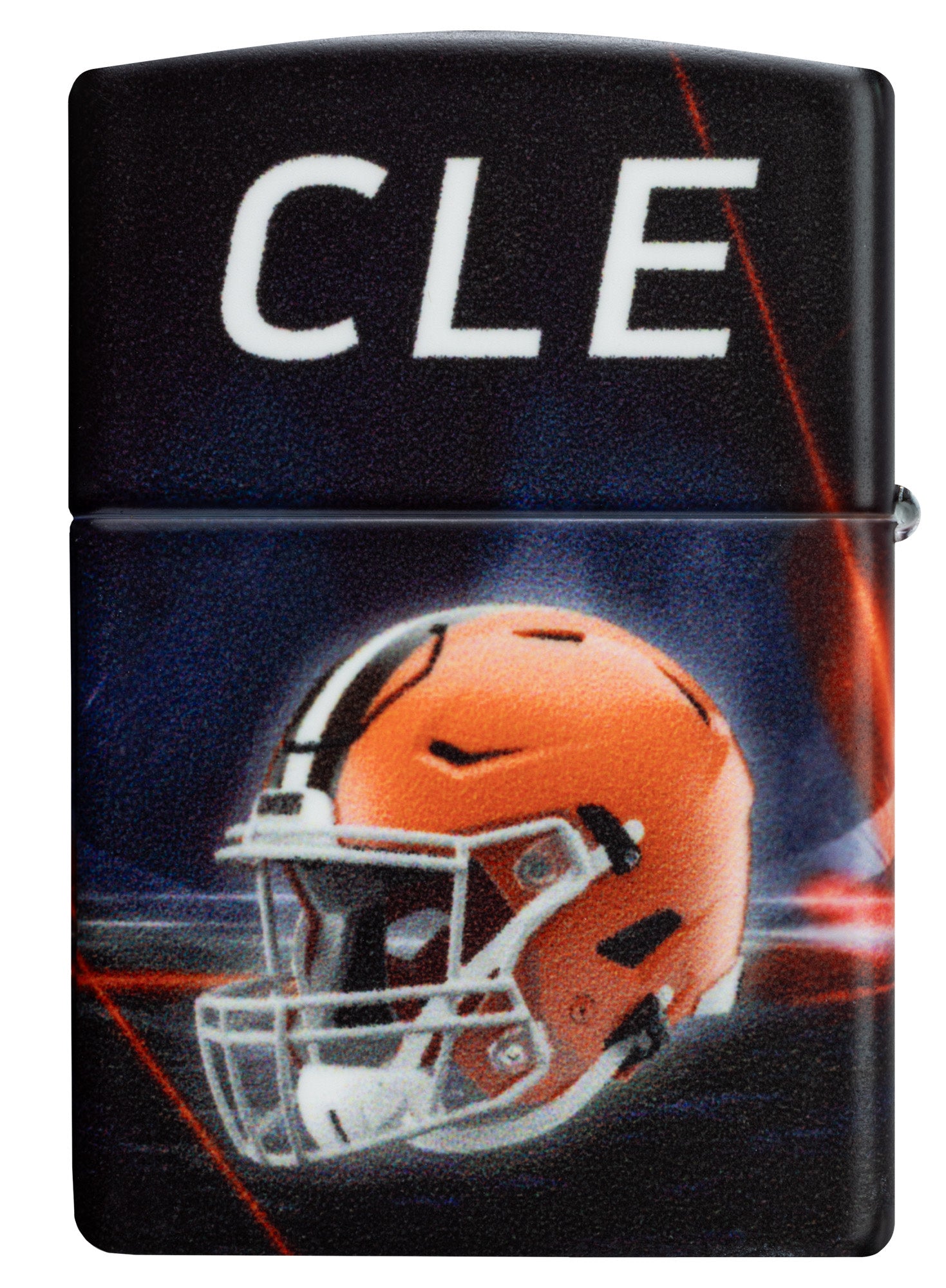 Back view of Zippo NFL Cleveland Browns 540 Matte Windproof Lighter.