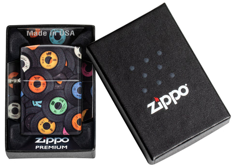 Zippo Records Design 540 Matte Windproof Lighter in its packaging.