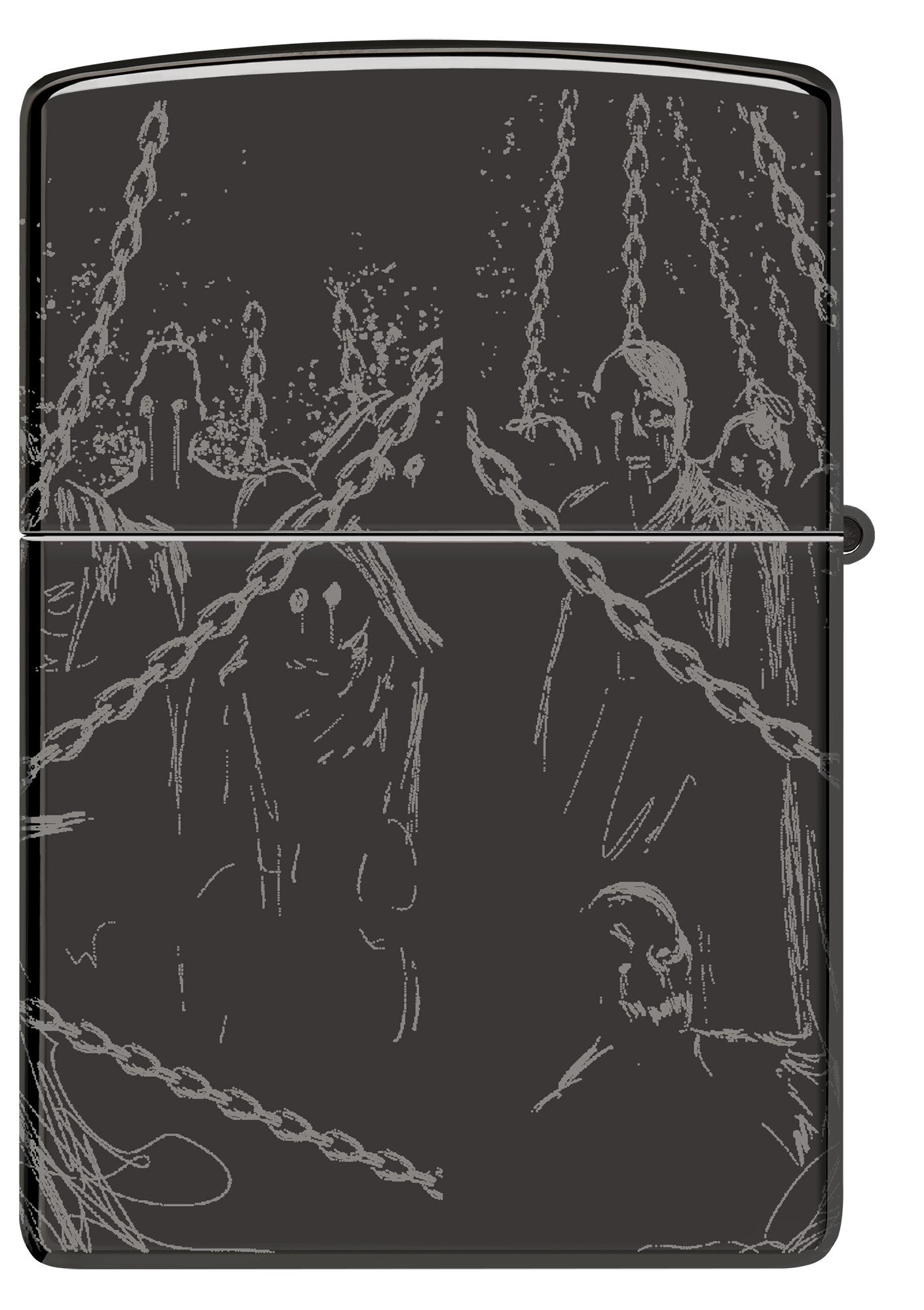 Back view of Zippo Skull King Design High Polish Black Windproof Lighter.