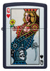 Front shot of Zippo Queen Design Navy Matte Windproof Lighter.