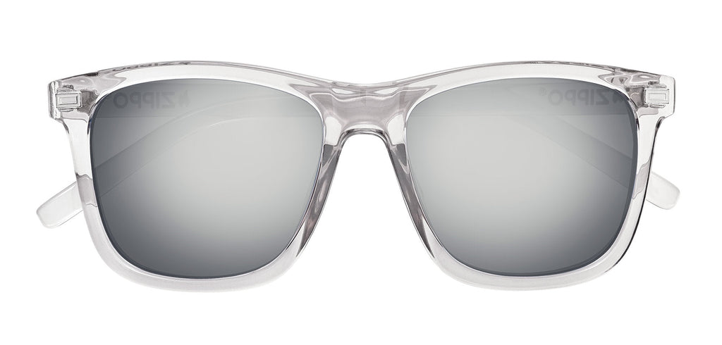 Transparent Gray Retro-Vintage Keyhole Bridge Acetate Polarized Sunglasses  with Gray Sunwear Lenses - Tanna