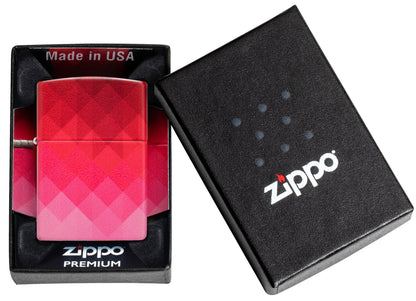 Zippo Ombre Pixel Design 540 Matte Windproof Lighter in its packaging.