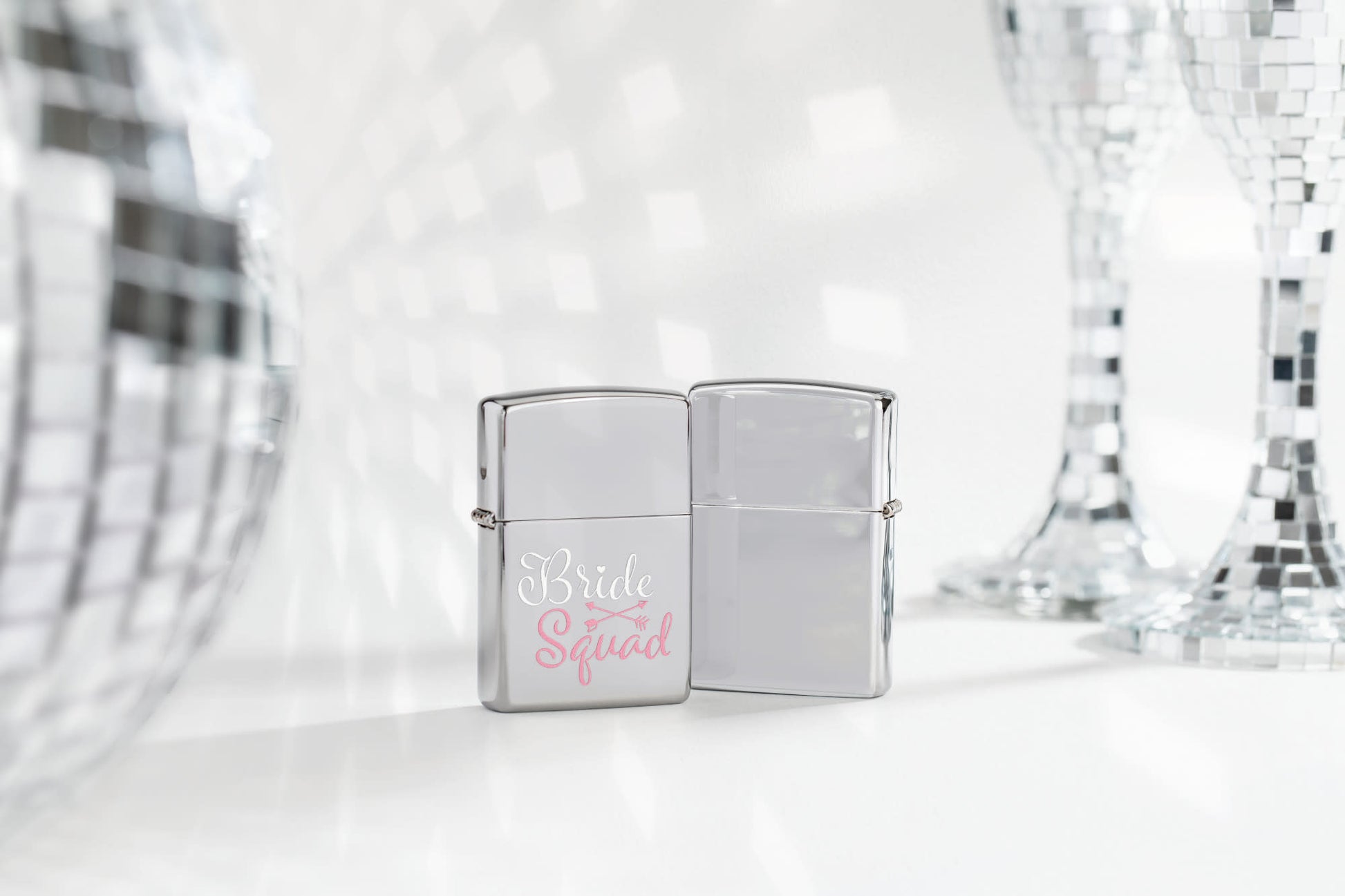 Lifestyle Image of Colorful Bridesquad Design Windproof Lighter