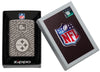 Zippo NFL Pittsburgh Steelers Super Bowl Commemorative Armor Black Ice Windproof Lighter in its packaging.