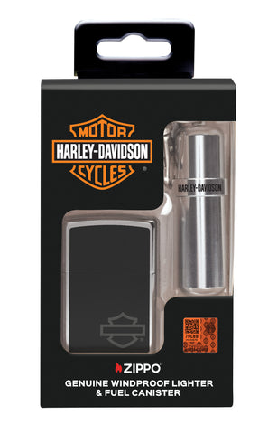 Zippo Harley Davidson Fuel Canister Gift Set in its packaging.
