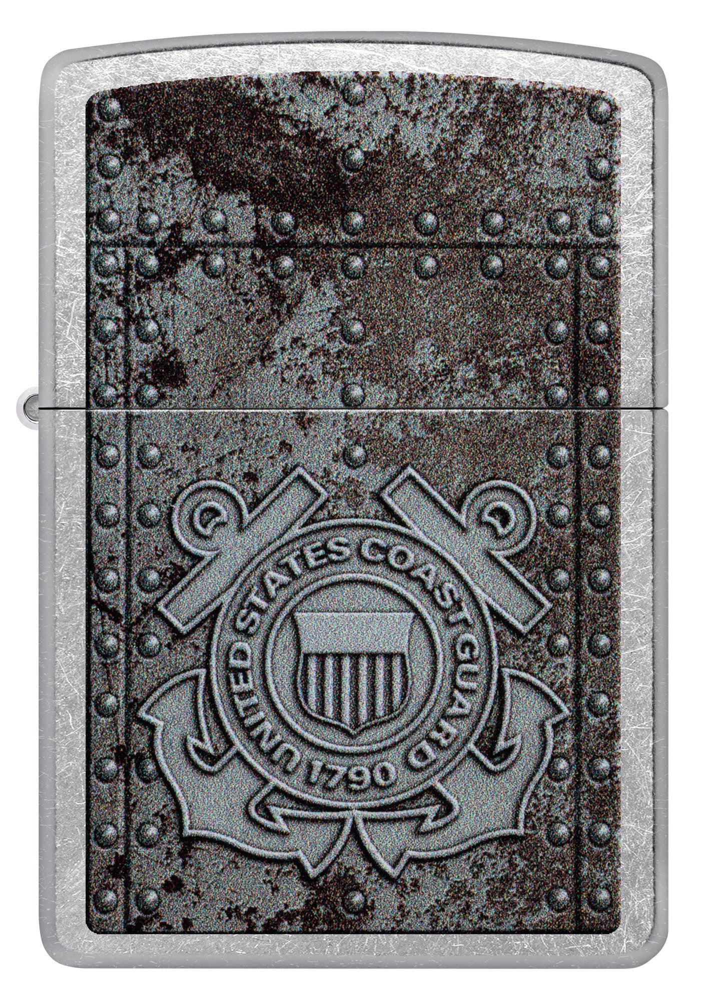 Front view of Zippo U.S. Coast Guard Windproof Lighter.